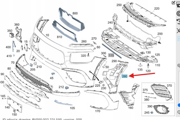 LEWY STELAŻ WEWNĘTRZNY UCHWYT ZDERZAKA PRZÓD MERCEDES GLB W247 A2478856900