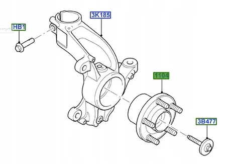 PIASTA ŁOŻYSKO KOŁA PRZÓD FORD S-MAX GALAXY 2006- 1437643 _ 6G91-2C300-AAB