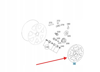 Mercedes Benz oryginalna pokrywka 15" zestaw A1694000425