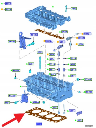 USZCZELKA GŁOWICY 2.0 TDCi FORD MONDEO KUGA 2014- OE 1876007 _ DS7Q-6051-BB