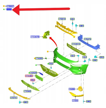 GRILL KRATKA CHŁODNICY PRZÓD FORD FOCUS 2022- OE 2545680 _ NX7B-8200-UB