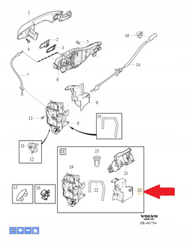 OSŁONA ZAMKA DRZWI LEWY TYŁ VOLVO XC90 16- S90 V90 17- S60 V60 OE 32310709