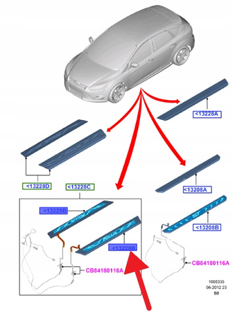 NAKŁADKA PROGU PRAWA FORD FOCUS Mk3 2011- OE 1875707 _ BM5J-X13200-BC