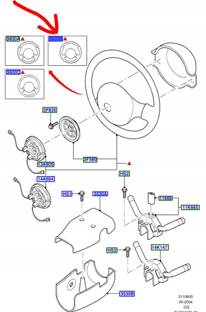 KOŁO KIEROWNICY FORD KA MK1 2000-08 _ 1122970 _ YS51-3600-BBYED9 