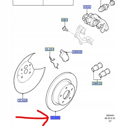TARCZE HAMULCOWE TYŁ x2 FORD TRANSIT CONNECT 02-13 1362868 _ 2T14-2A315-BC
