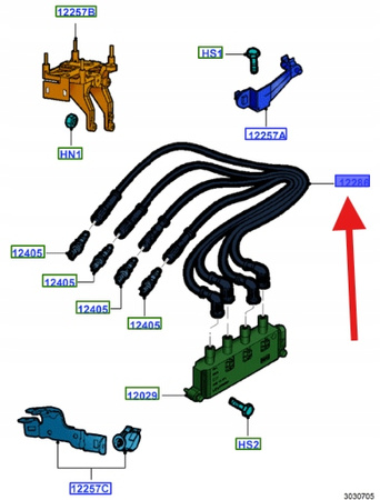 PRZEWÓD ZAPŁONOWY 1.2 MPI FORD KA 2008- OE 1535419 _ 9S51-12286-BA