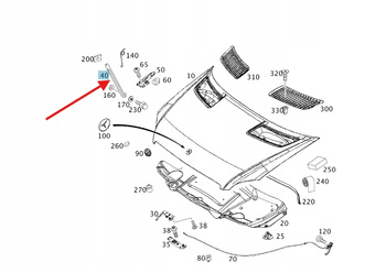 PODPORA MASKI MERCEDES SPRINTER W906 OE A9068870072
