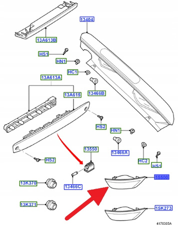 LAMPA COFANIA PRAWA FORD FOCUS 2007-2011 OE 1505706 _ 8M51-15500-AB