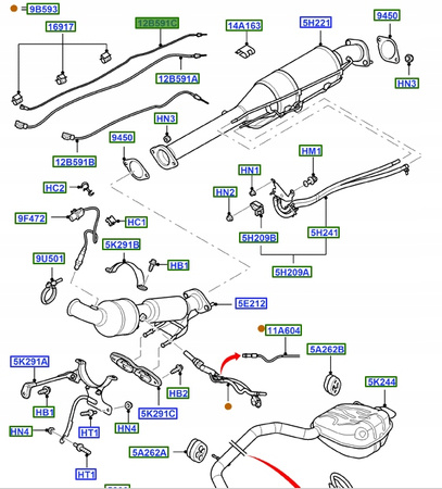 CZUJNIK TEMPETARURY SPALIN FORD MONDEO S-MAX 12- 1797830 _ CG9A-12B591-AC