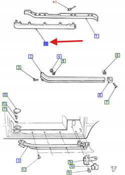GÓRNA PROWADNICA DRZWI BOCZNYCH TRANSIT 1985-2000 1015253 _ 86VB-V25006-AC