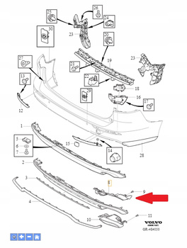 LEWY WSPORNIK KOŃCÓWKI WYDECHU VOLVO S60 V60 2019- OE 31455572