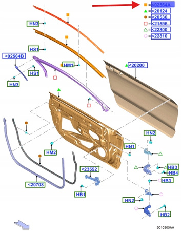 LISTWA DACHOWA LEWA FORD MUSTANG 2015- COUPE 2520697 _ FR3B-6302565-CH