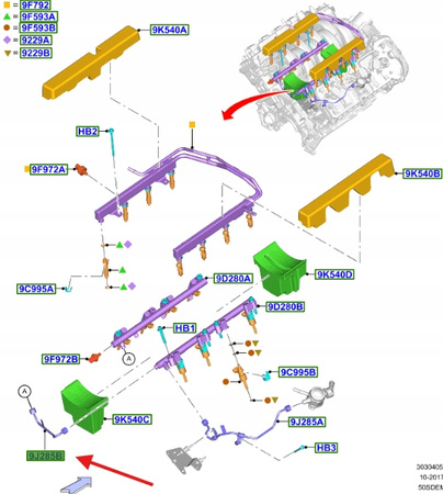 PRZEWÓD PALIWOWY 5.0 V8 FORD MUSTANG 2017- OE 2123474 _ JR3E-9J323-DB