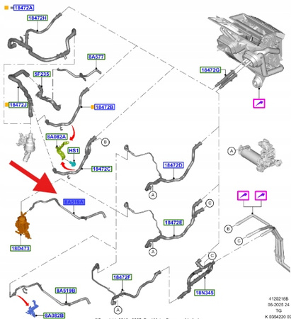 PRZEWÓD OGRZEWANIA WODY 2.0 ECOBLUE FORD TRANSIT OE 2545553 _ GK21-8D036-BL