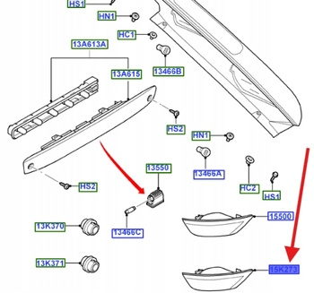 ŚWIATŁO PRZECIWMGIELNE PRAWY TYŁ FORD FOCUS KUGA 1507100 _ 8V41-15K272-AB