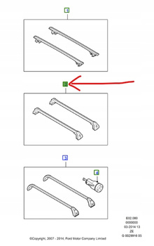 BAGAŻNIK DACHOWY FORD MONDEO KOMBI 2012- OE 1779396 _ CS7J-55A062-AB