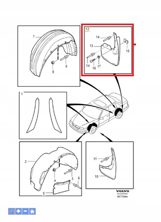 CHLAPACZE TYLNE VOLVO S70 V70 1997- OE 9184915