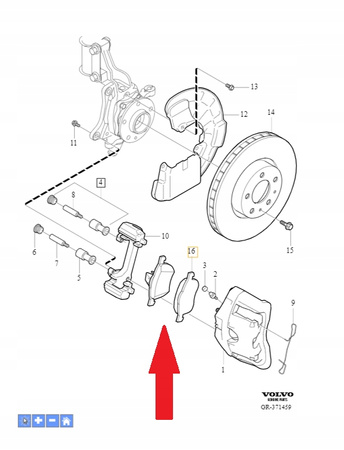 Przednie klocki hamulcowe Volvo 17,5" XC90