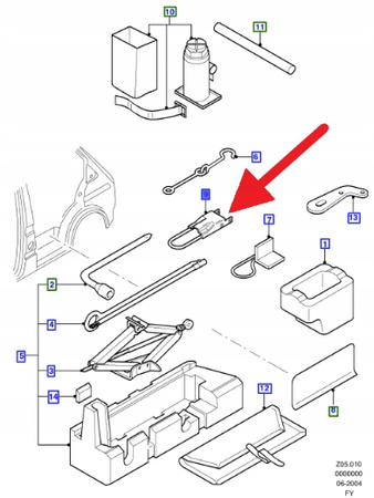 UCHWYT PRAWY BELKI TYLNEJ FORD TRANSIT 2000- 2482613 _ BK31-H111A70-CC