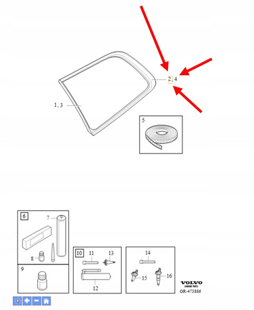 LISTWA OZDOBNA SZYBY PRAWY TYŁ VOLVO XC90 2016- OEM/OE 32219267