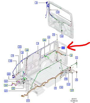 WIĄZKA DRZWI TYLNYCH LEWA FORD TRANSIT 2000-06_1518098_3C1T-18C394-FC