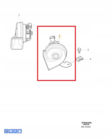 Lewy sygnał dźwiękowy Volvo OE 32237981