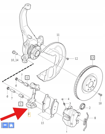 JARZMO HAMULCA PRZÓD 17" VOLVO S90 V90 S60 V60 2019- XC60 OE 36012834