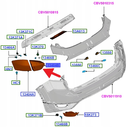 LAMPA PRAWY TYŁ W KLAPĘ FORD KUGA 2008- OE 1545446 _ 8V41-13A602-AD