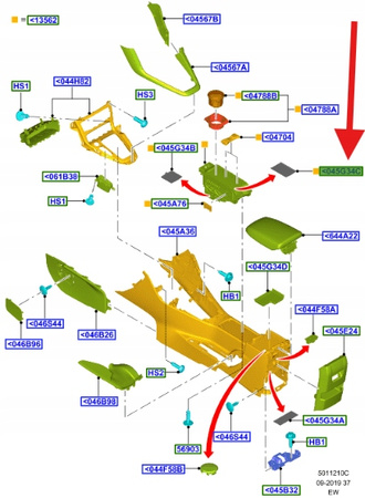 WKŁADKA KONSOLI ŚRODEK FORD FOCUS 2014- OE 1867559 _ F1EB-A046B94-EA3JA6