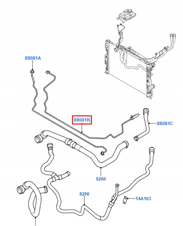 WĄŻ WODY FORD S-MAX Mk1 GALAXY Mk3 2.0L 2006-2015 _ 1433704 _ 6G91-8K012-AE 