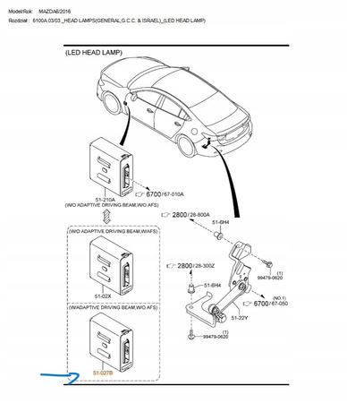 Moduł sterujący ADB - Mazda 6 GL Mazda 6 GJ_GMM151027B 