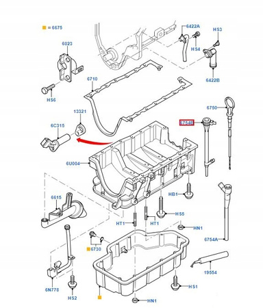 RURKA MIARKI POZIOMU OLEJU FORD FOCUS MK1 TRANSIT CONNECT Mk1 _ 1135444 _ YS6Q-6K815-AC