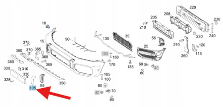 DEKOR ZAŚLEPKA ZDERZAKA TYŁ PRAWY MERCEDES G W463 OE A4638851802