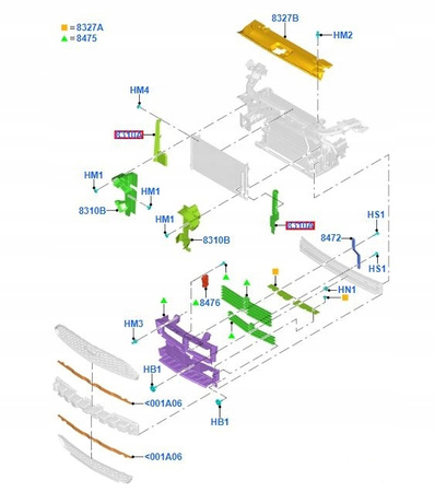 DEFLEKTOR POWIETRZA PRAWY FORD MUSTANG 2.3L 2015-