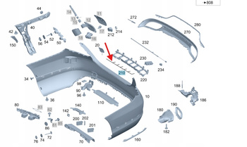WIĄZKA PRZEWODÓW ZDERZAKA TYŁ MERCEDES C W205 OE A205540220064