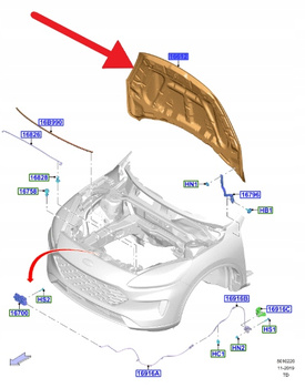 MASKA PRZÓD FORD KUGA ESCAPE 2020- 2567349 _ LV4B-S16612-AG