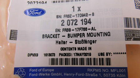 PRAWY ŚLIZG ZDERZAKA TYLNEGO FORD MUSTANG Mk6 2015-17 _ 2072194 _ FR3B-17F766-AL