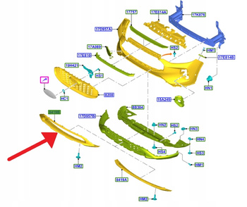 LISTWA KRATKI DOLNEJ ZDERZAKA PRZÓD KUGA 2024- 2718977 _ RV4J-17F771-AA5BQH