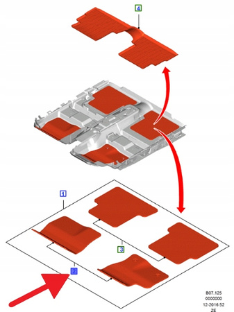 DYWANIKI WELUROWE PRZÓD FORD KUGA 2015- OE 1928456 _ EJ54-78130B18-CA3JA6