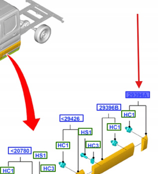 NAKŁADKA LISTWA BOCZNA LEWY TYŁ TRANSIT 2019- 2309442 _ BK31-D29397-AB5YZ9