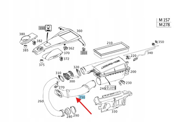 RURA WLOT POWIETRZA LEWA BENZYNA M278 M157 MERCEDES SL W231 OE A2780902382
