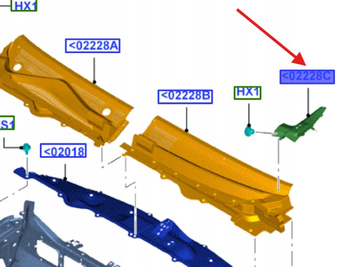 WYKOŃCZENIE PODSZYBIA PRAWE RANGER Mk5 2011- 2029889 _ AB39-21020A26-AE