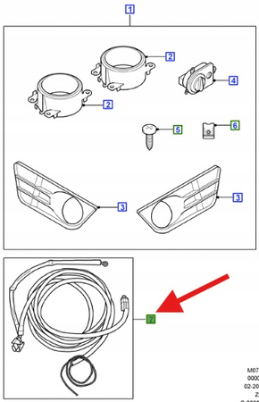 WIĄZKA HALOGENÓW PRZÓD FORD FOCUS 2004- OE 1599361 _ AM8M5J-14369-AA