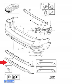 VOLVO XC70 SPOJLER DOKŁADKA ZDERZAKA TYŁ 30779543