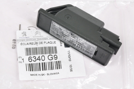 LAMPKA OŚWIETLENIA TABLICY REJESTRACYJNEJ CITROEN C2 C4 C5 C6 C8 OE 6340G9