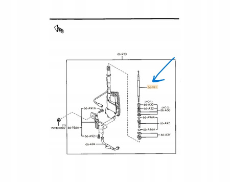 Bat anteny - Mazda 323 F BA Mazda 626 GE_B05A66A3X