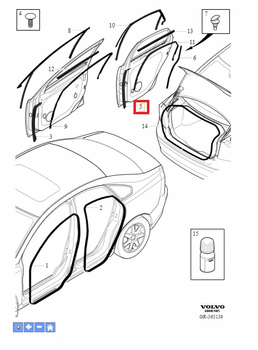 USZCZELKA DRZWI LEWYCH TYLNYCH VOLVO S40 II V50