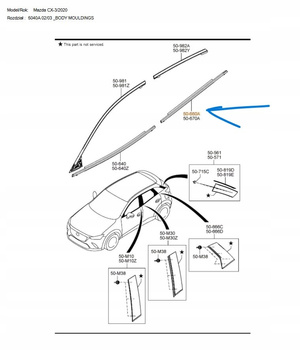 Nakładka tył prawa podokienna - Mazda CX-3 DK_D10E50660