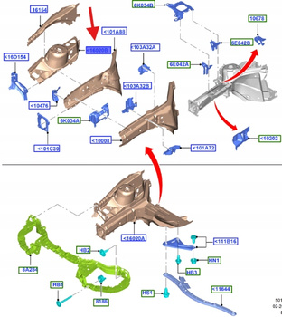 NOŚNIK PRAWY C-MAX FOCUS KUGA 2220510 _ KV6B-R16020-AA