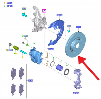 2x TARCZA HAMULCOWA PRZÓD FORD FOCUS KUGA 2020- 2305506 _ JX61-1125-BEB